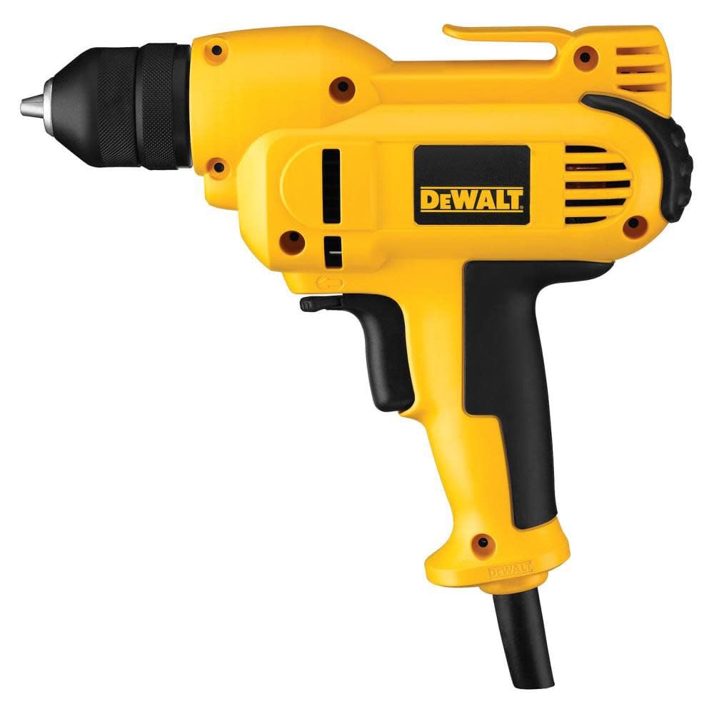 DEWALT 8.0-Amp Corded Drill for Homeowners Variable Speed Mid-Handle Grip 3/8-Inch DWD115K