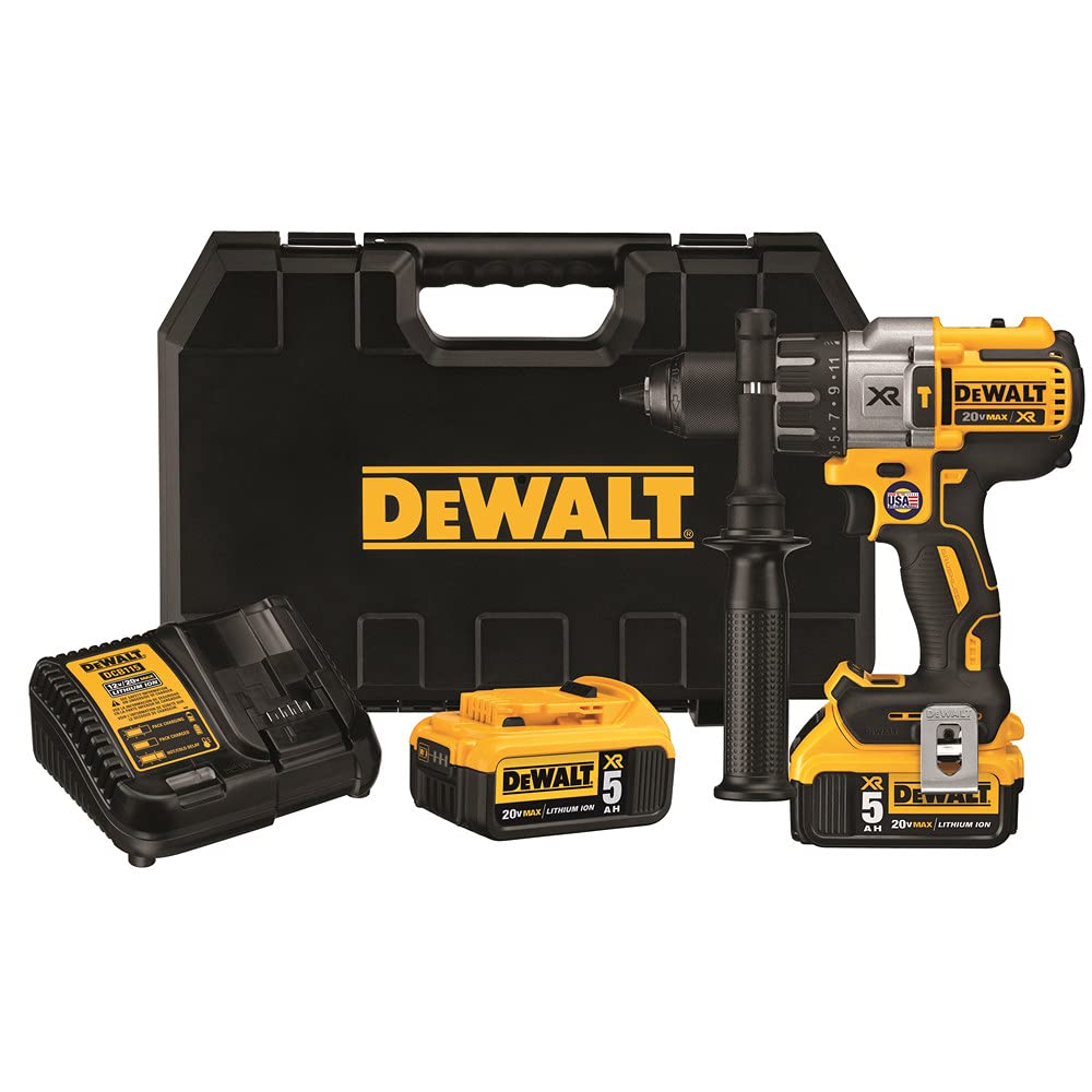 DEWALT 20V MAX XR Hammer Drill Kit for Professional Users, Brushless, 3-Speed, Cordless (DCD996P2)
| DEWALT 20V MAX XR