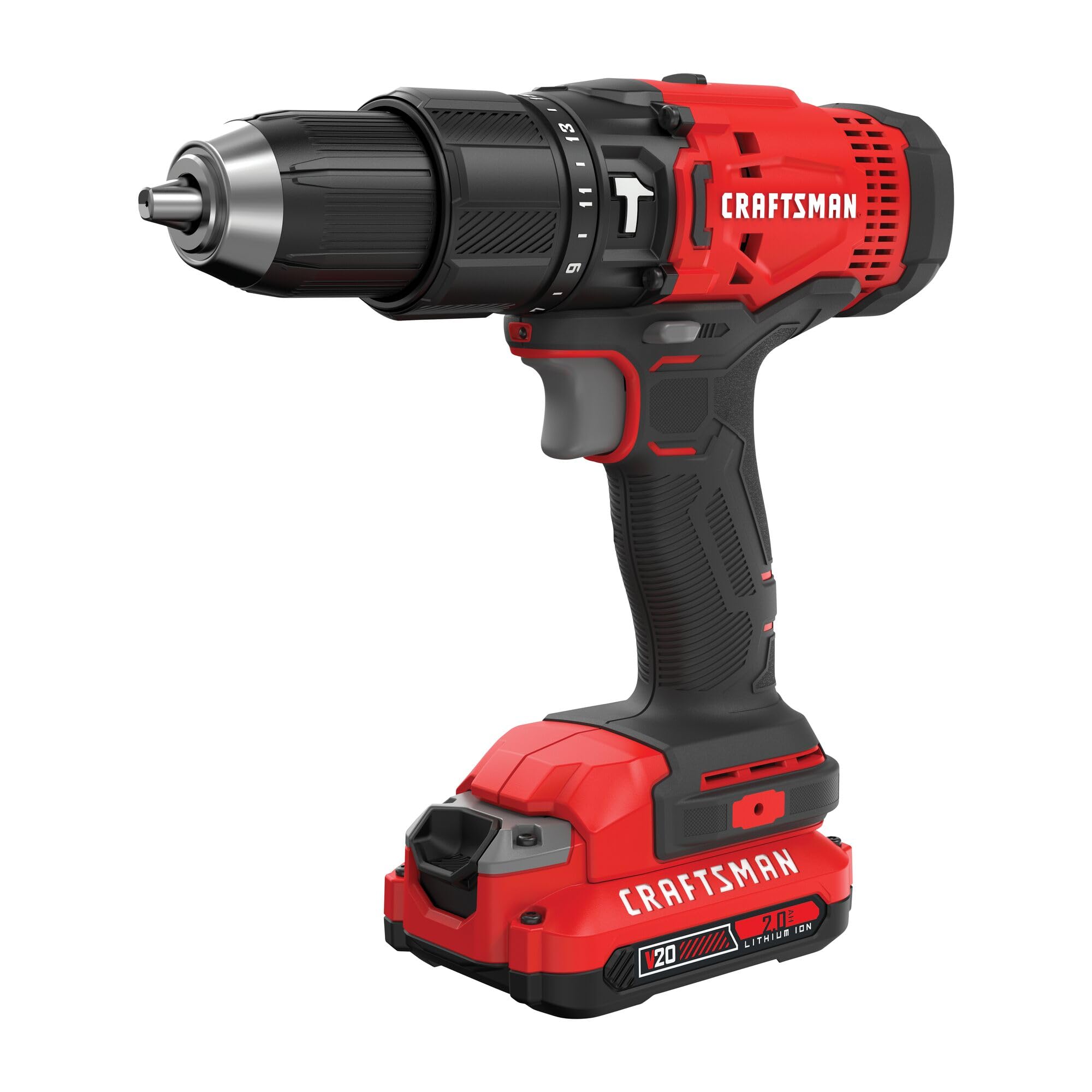 Craftsman V20 Cordless Hammer Drill, 1/2 inch Bit, Battery & Charger Included for DIY Home Repairs
Craftsman V20 Cordles
